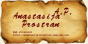 Anastasija Prostran vizit kartica